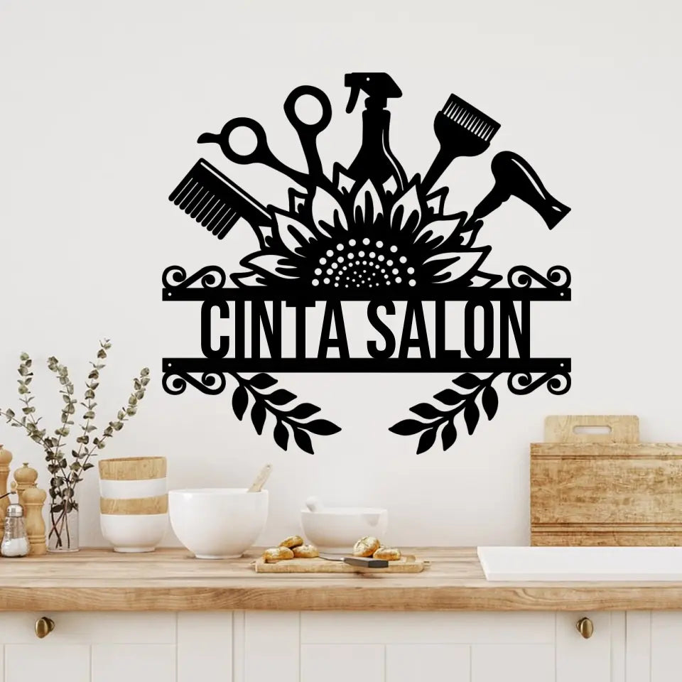 Blossom Beauty, Floral Elegance - Metal Sign Wall Art - Gift For Hairdresser, Barber, Hair Stylist