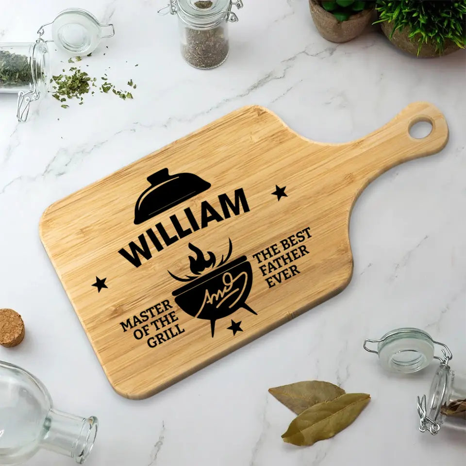 Master Of The Grill The Best Father Personalized Cutting Board