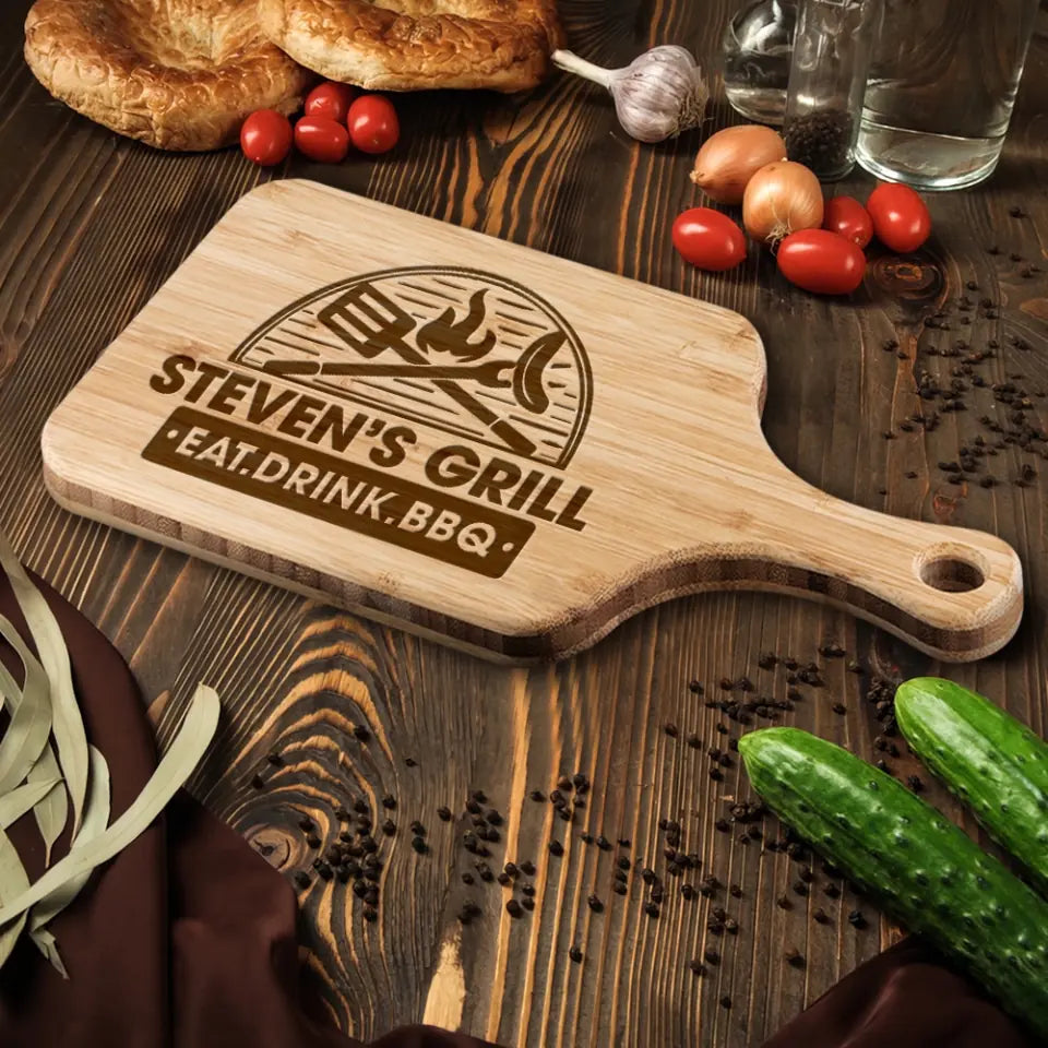 Master Of The Grill The Best Father Personalized Cutting Board