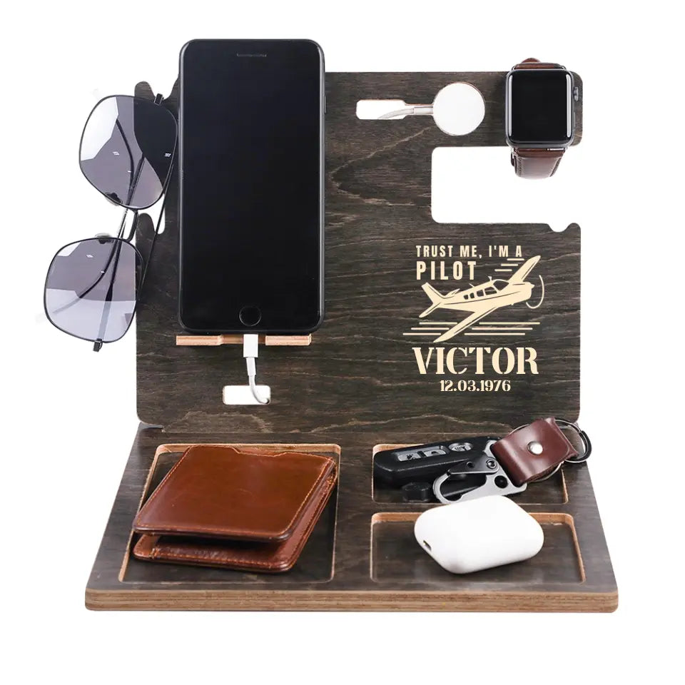 Trust me I'm A Pilot Personalized Dock Station Airplane Gift