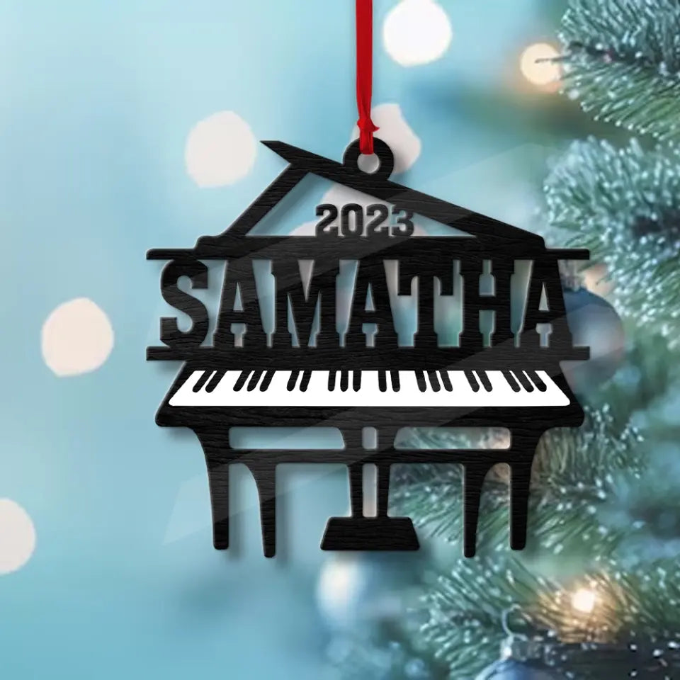 Piano Wooden Ornament - Personalized Christmas Ornament