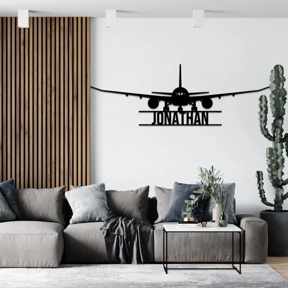 Custom Name Airplane Cut Metal Signs