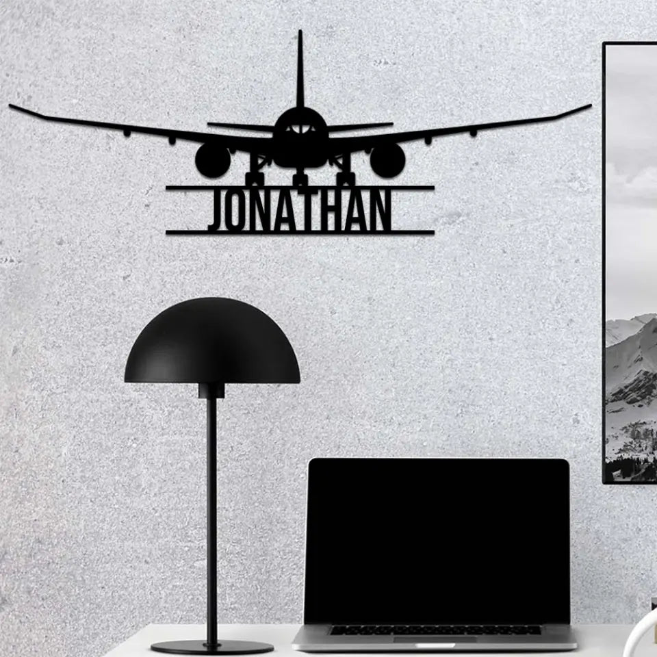 Custom Name Airplane Cut Metal Signs