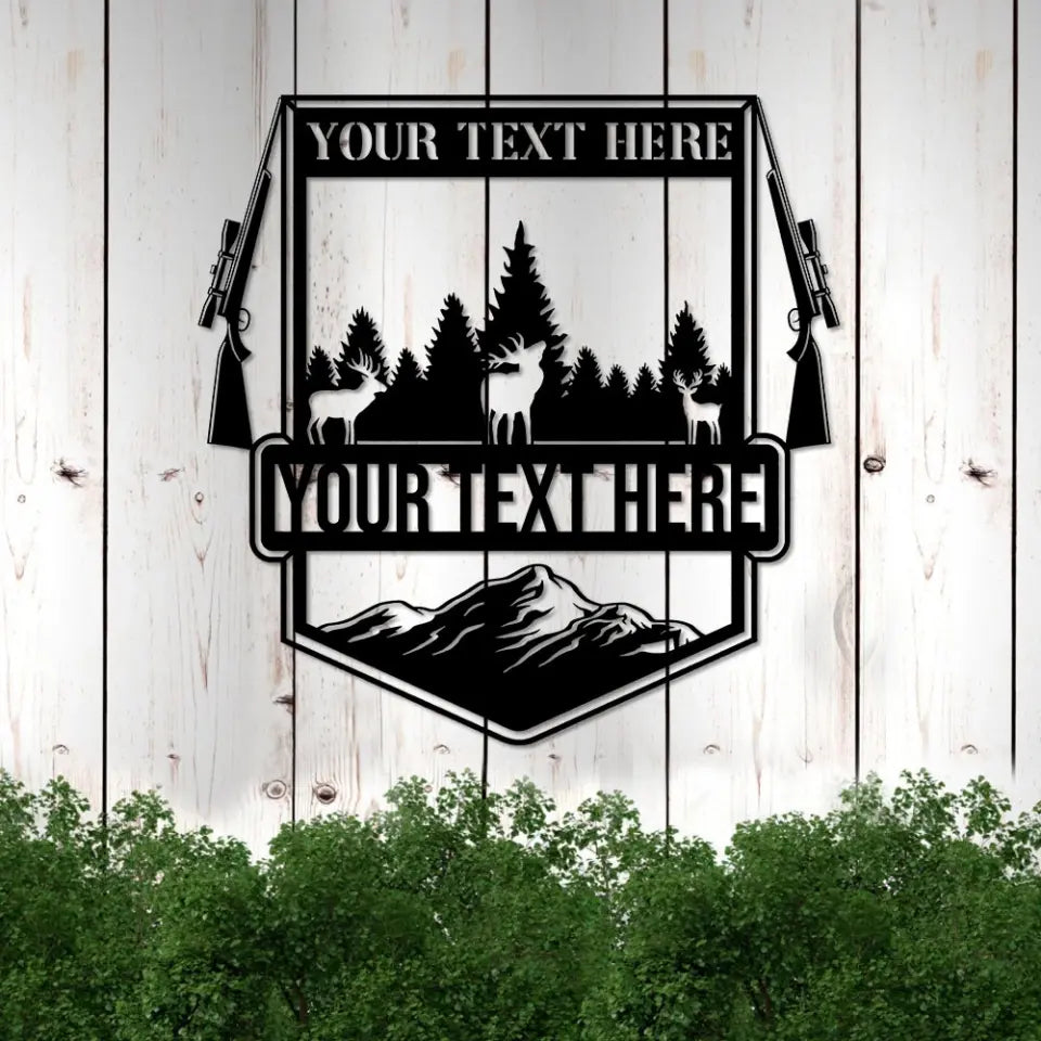 Hunting Decor Custom Cut Metal Sign