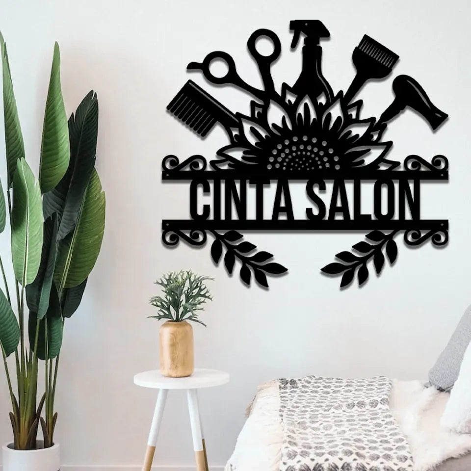 Blossom Beauty, Floral Elegance - Metal Sign Wall Art - Gift For Hairdresser, Barber, Hair Stylist