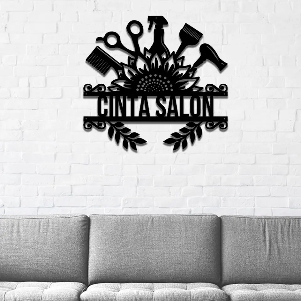 Blossom Beauty, Floral Elegance - Metal Sign Wall Art - Gift For Hairdresser, Barber, Hair Stylist