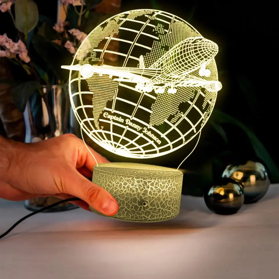 3D Passenger Airplane, Travel Plane - 3D illusion Lamp