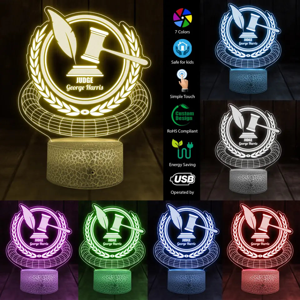 Bright Justice Personalized LED Light for Lawyer