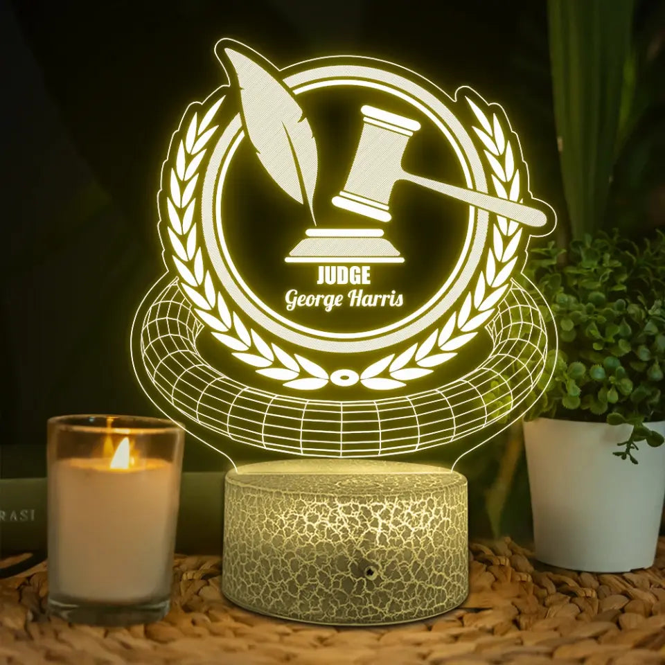 Bright Justice Personalized LED Light for Lawyer
