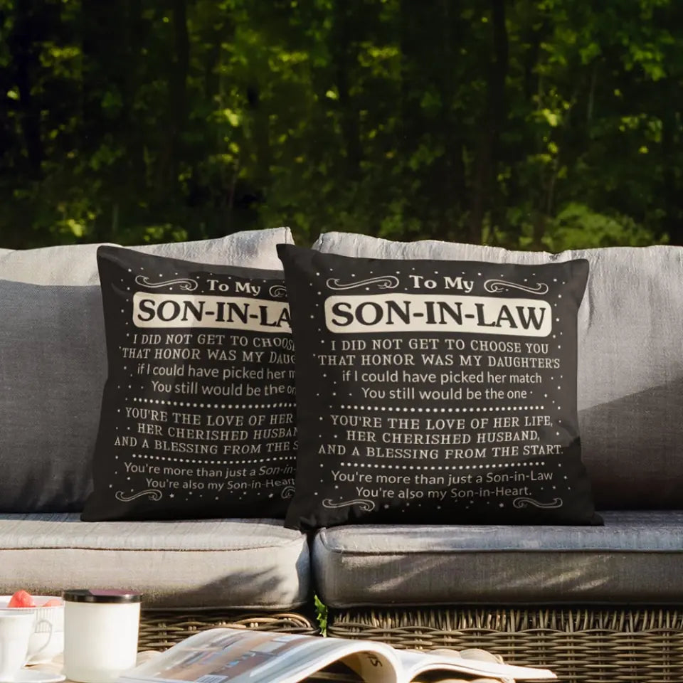 To My Son In Law You're Also My Son In Heart Custom Pillow Christmas Gift