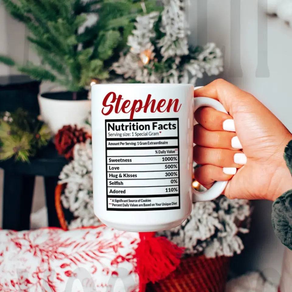 Nutrition Facts Custom White Mug