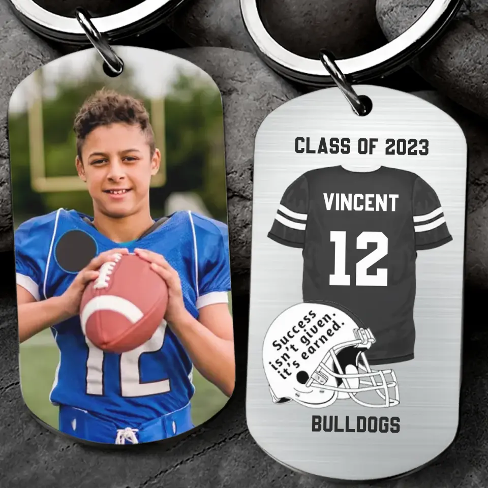 Success Isn't Given It's Earned Personalized Stainless Steel Keychain