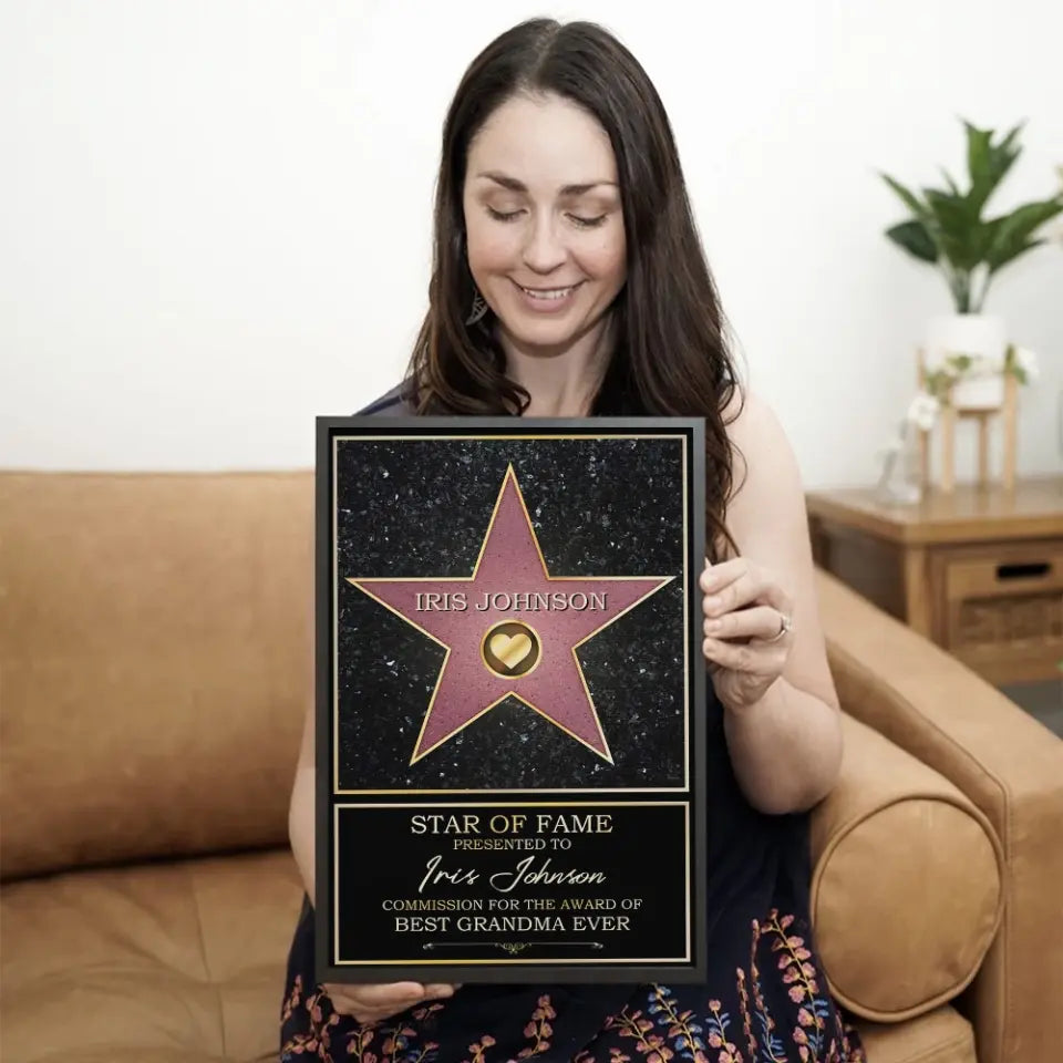 Star Of Fame Presented To - Personalized Canvas/Poster Wall Art - Gift For Theatre, Movie Lovers