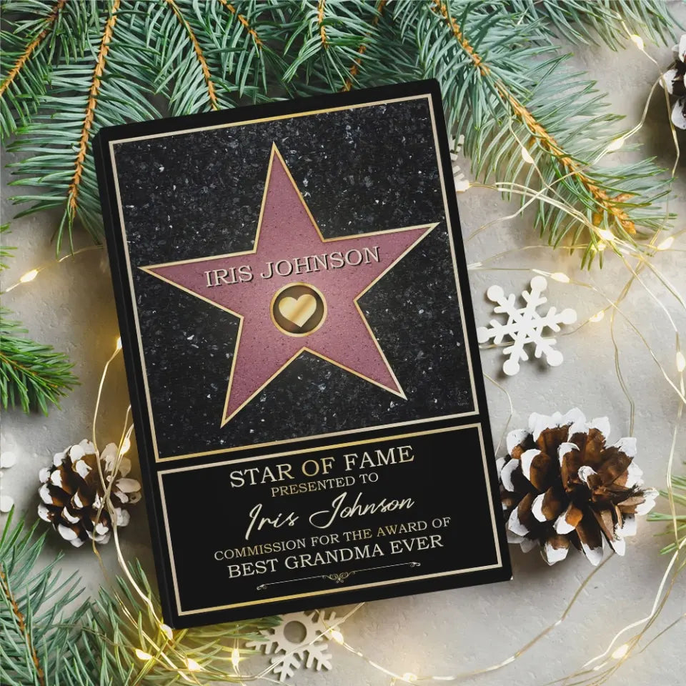 Star Of Fame Presented To, Canvas/Poster, Wall Art, Gift For Theatre Movie Lovers | 311IHPBNCA1177