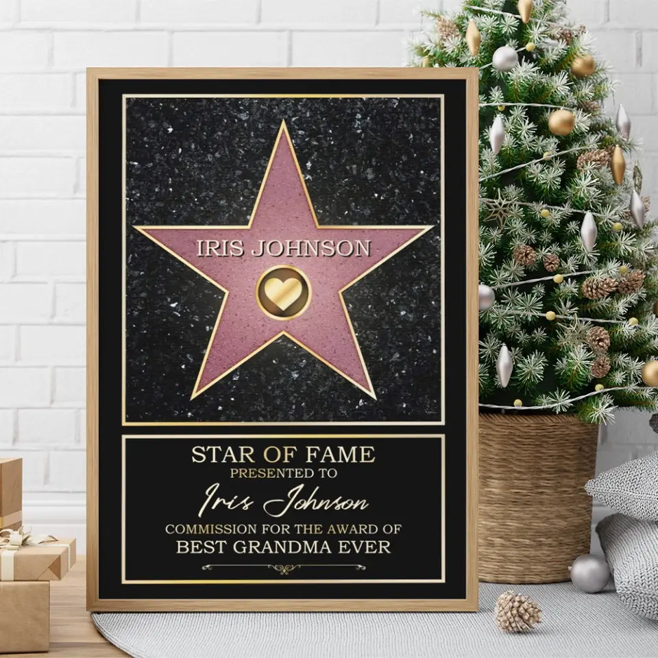 Star Of Fame Presented To - Personalized Canvas/Poster Wall Art - Gift For Theatre, Movie Lovers