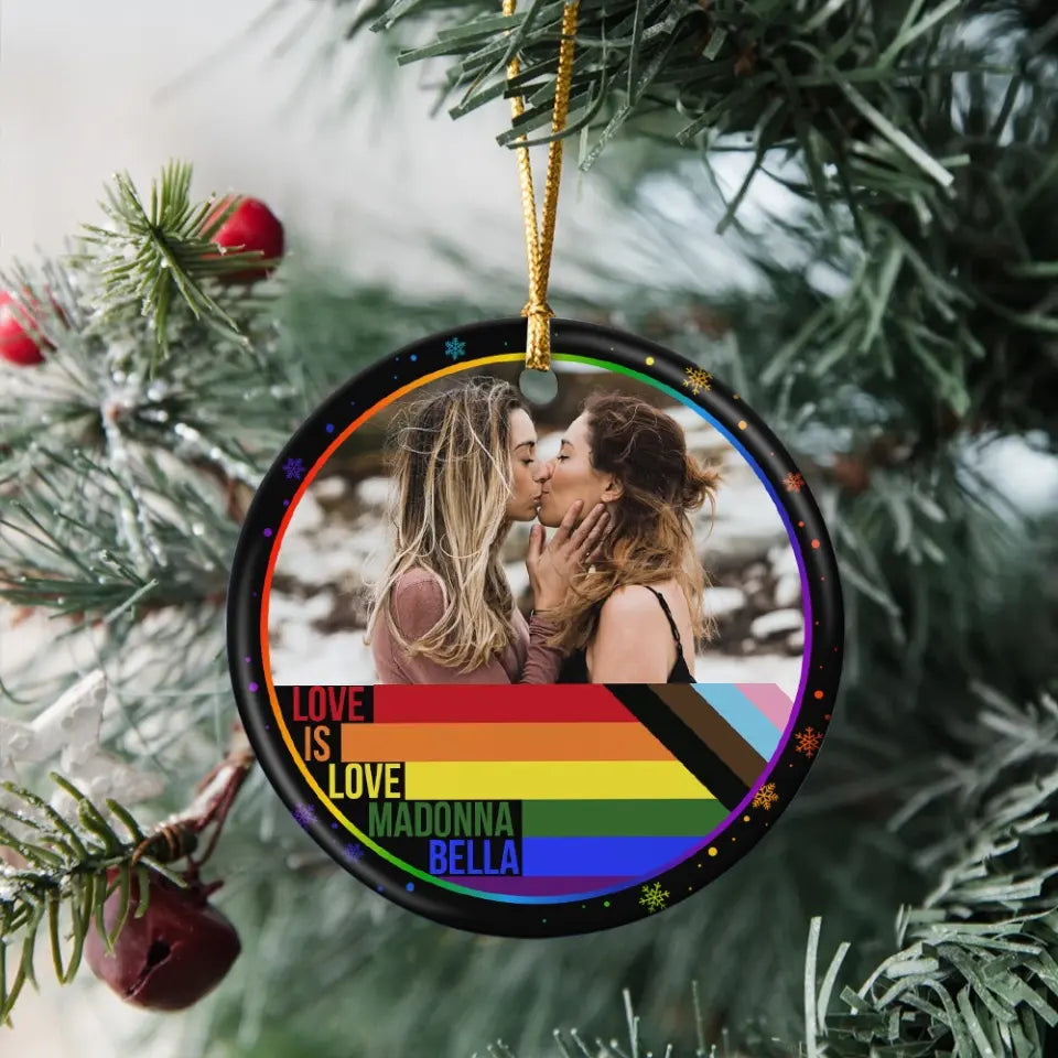 Love Is Love Custom Ornament LGBT Pride Gifts For Couple