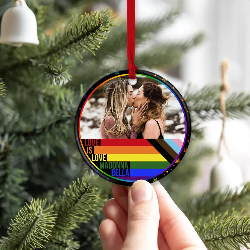 Love Is Love Custom Ornament LGBT Pride Gifts For Couple