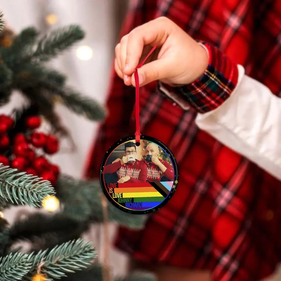 Love Is Love Custom Ornament LGBT Pride Gifts For Couple