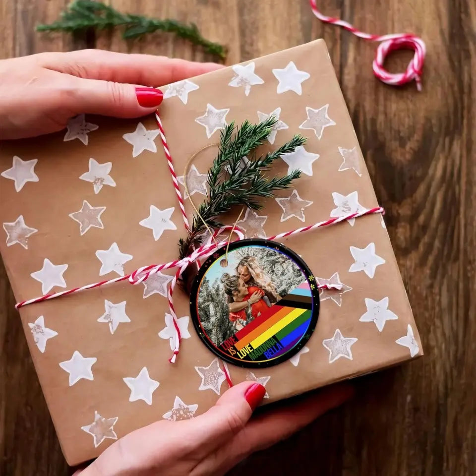 Love Is Love Custom Ornament LGBT Pride Gifts For Couple