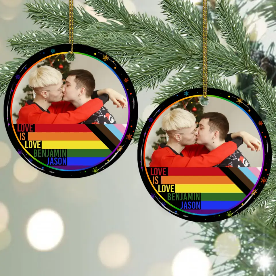 Love Is Love Custom Ornament LGBT Pride Gifts For Couple