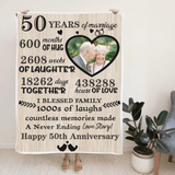 50 Years Anniversary - Personalized Blanket - Best 50th Anniversary Gifts - 208IHPTHBL005