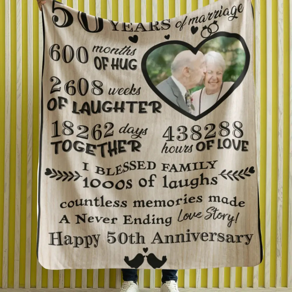 50 Years Anniversary - Personalized Blanket - Best 50th Anniversary Gifts - 208IHPTHBL005
