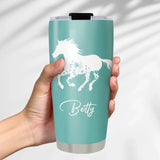 Floral Horse, 20oz Cowgirl Tumbler Stainless Steel Tumbler