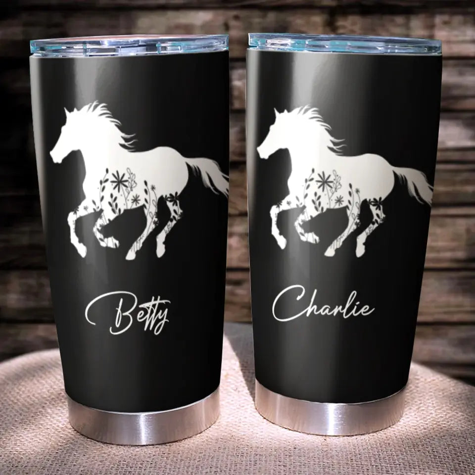 Floral Horse, 20oz Cowgirl Tumbler Stainless Steel Tumbler