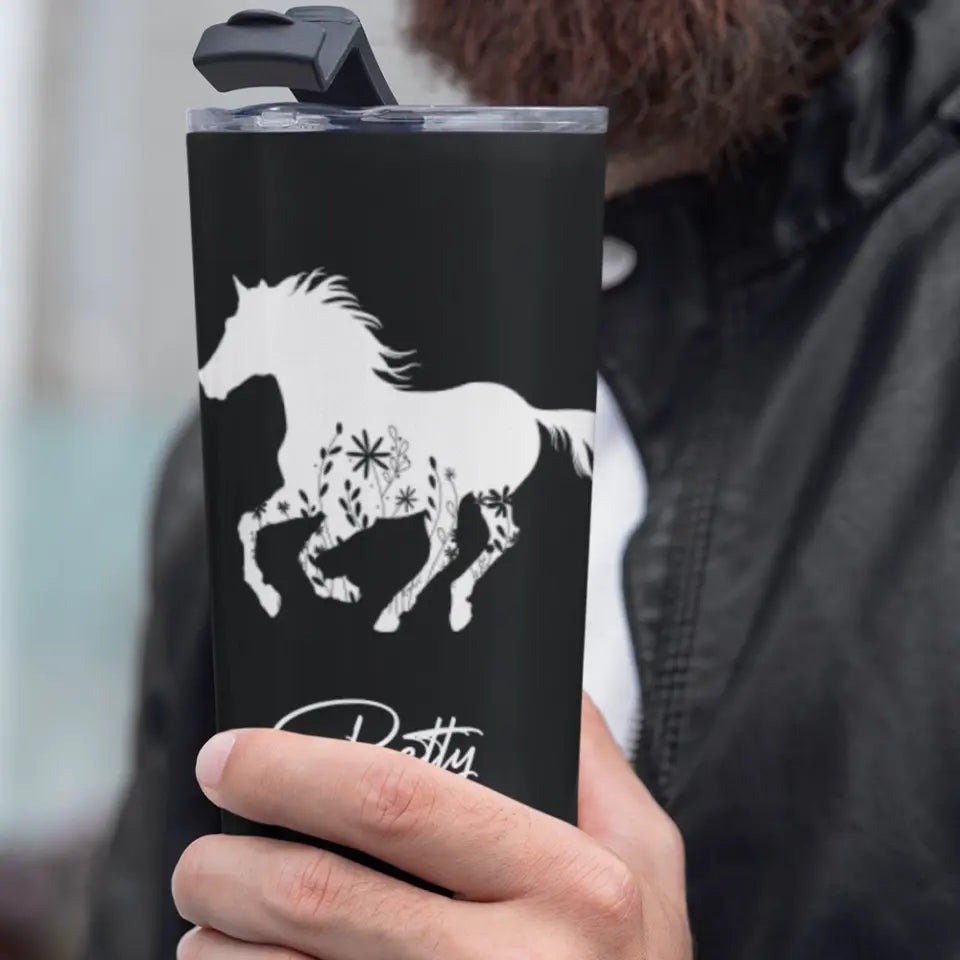 Floral Horse, 20oz Cowgirl Tumbler Stainless Steel Tumbler