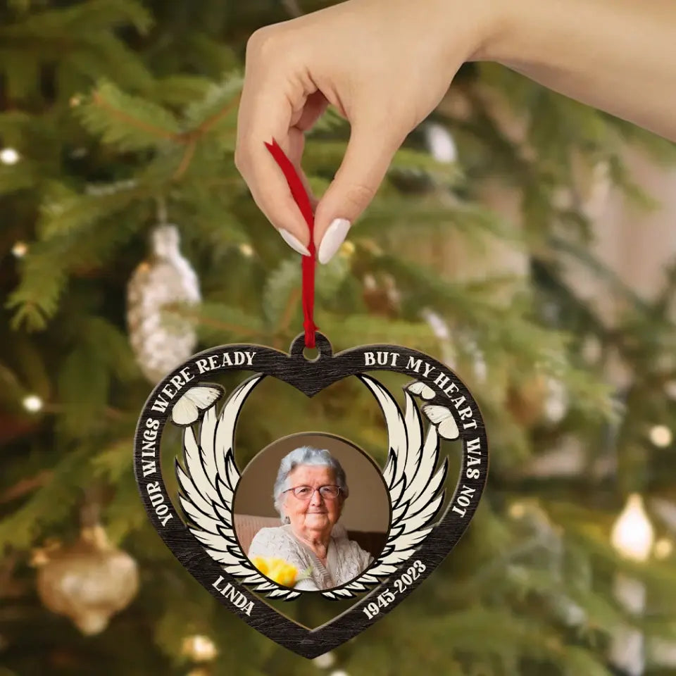 Your Wings Were Ready But My Heart Was Not Personalized Wooden Ornament