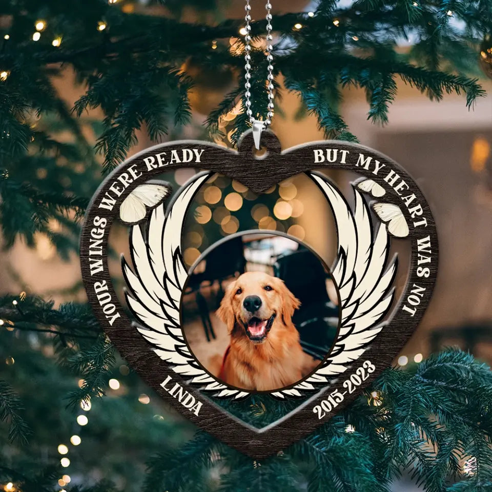 Your Wings Were Ready But My Heart Was Not Personalized Wooden Ornament