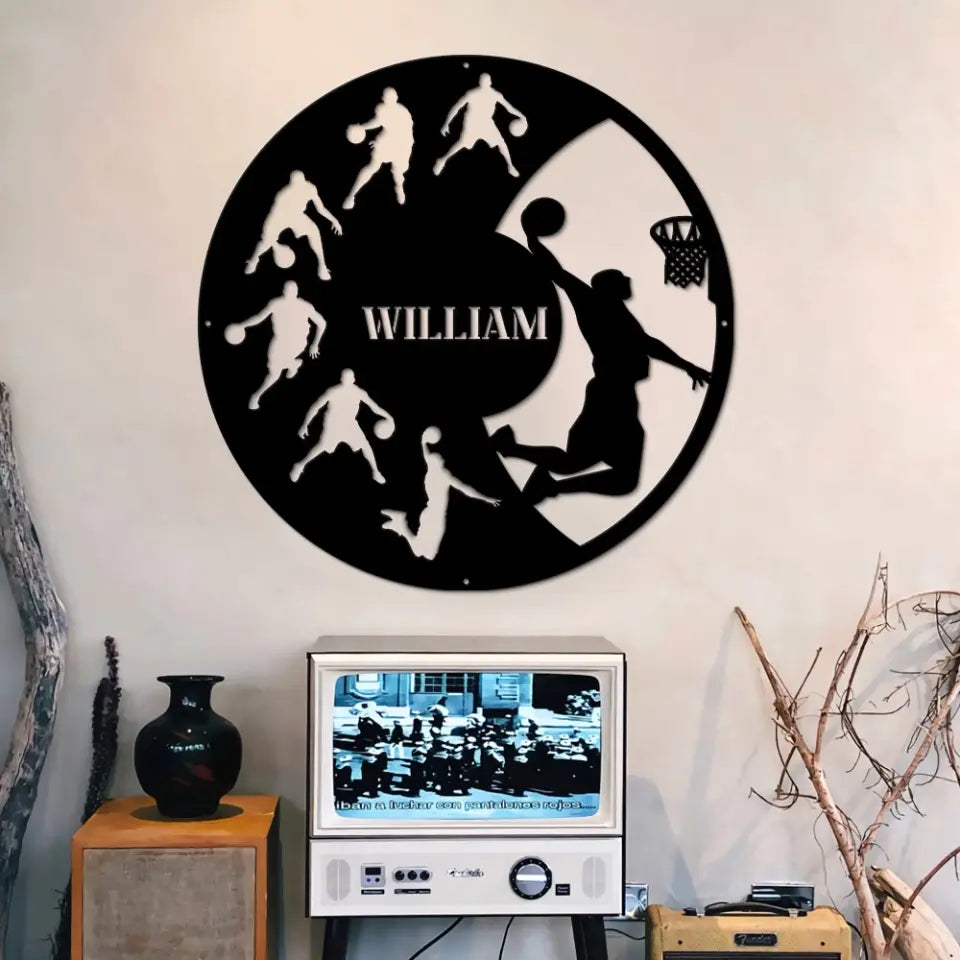 Custom Name - Personalized Cut Metal Sign - Gift For Basketball Lovers