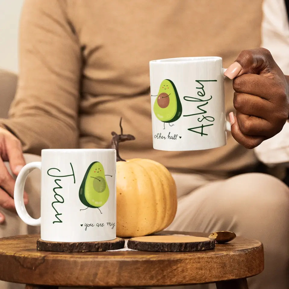 Personalized Valentine Gifts - You Are My Other Half Advocado Personalized Mug Couple Gifts