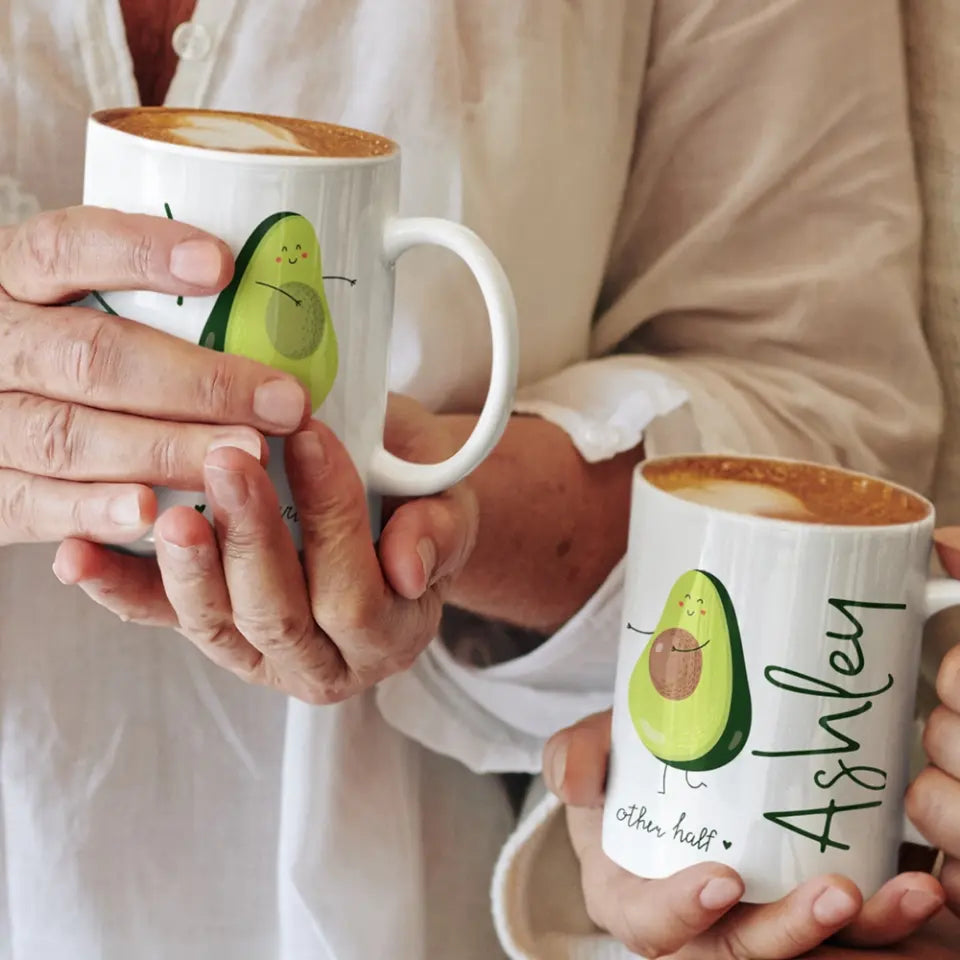 Personalized Valentine Gifts - You Are My Other Half Advocado Personalized Mug Couple Gifts