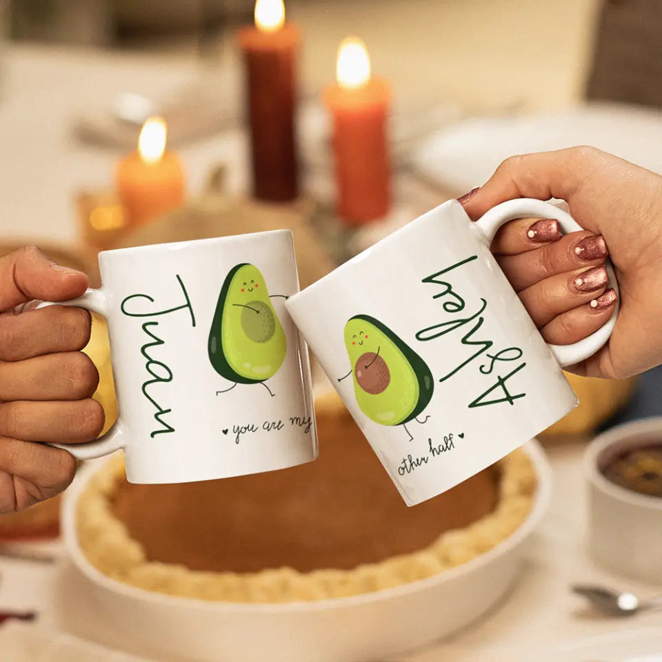 Personalized Valentine Gifts - You Are My Other Half Advocado Personalized Mug Couple Gifts