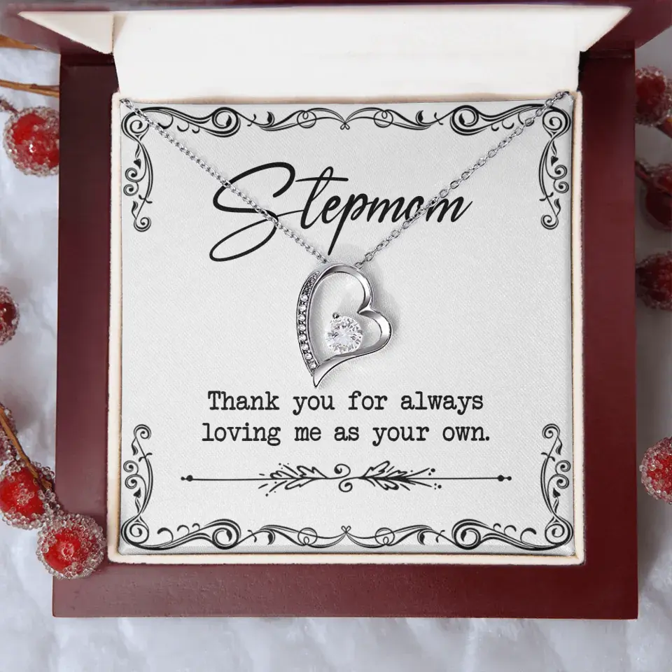 Stepmom, Thank You For Loving Me As Your Own - Personalized Necklace - Gift For Stepmom