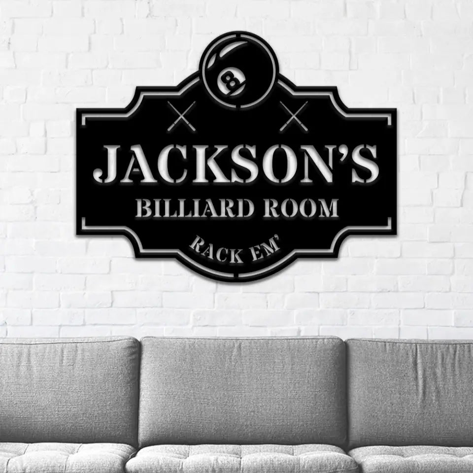 Pool Room Sign, Pool Wall Art, Billiard Room Sign, Custom Pool Table Sign