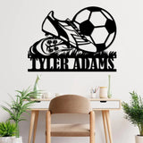 Soccer Stride Personalized Metal Ball and Shoe Sign