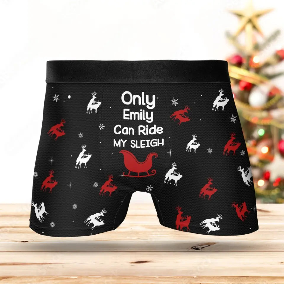 If You Jingle My Bells, Personalized Men's Boxer Briefs, Funny Christmas Gift For Him | 311IHPLNMB366