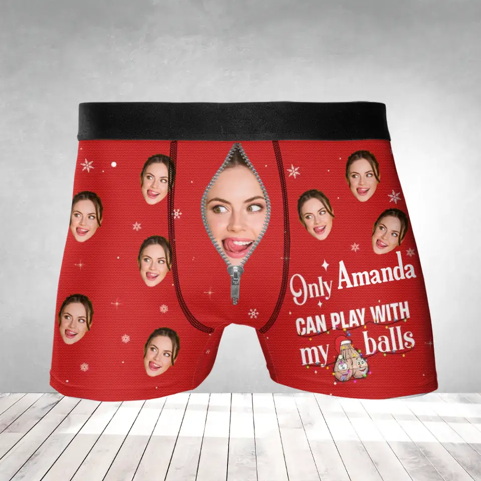 If You Jingle My Bells, Personalized Men's Boxer Briefs, Funny Christmas Gift For Him | 311IHPLNMB366