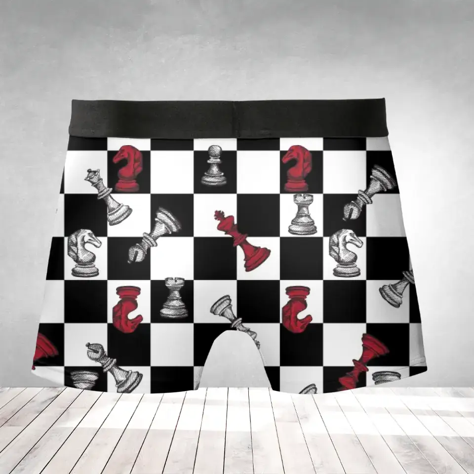 Chess Board, Chess All Over Print Men's Boxer Briefs, Gift For Chess Lovers  | 311IHPNPMB1274