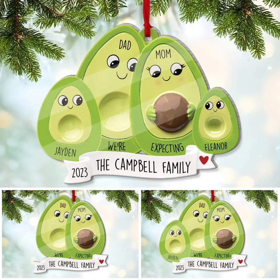 Avocado Expecting Personalized Ornament