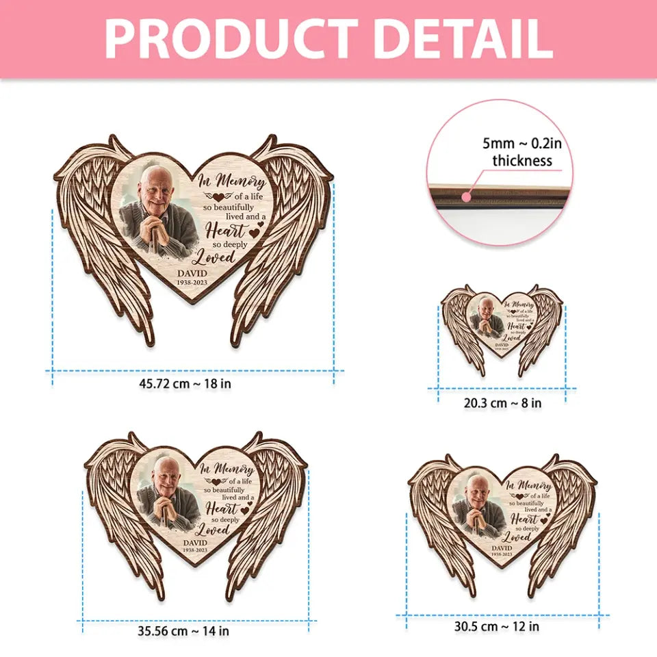 In Memory Of A Life So Beautifully Lived Wooden Sign