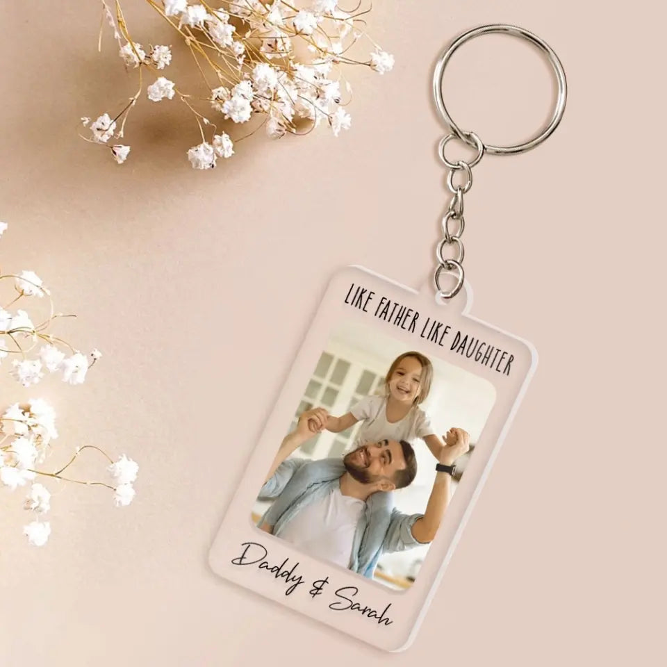 Like Father Like Son - Personalized Transparent Acrylic Keychain - Gift For Father Son