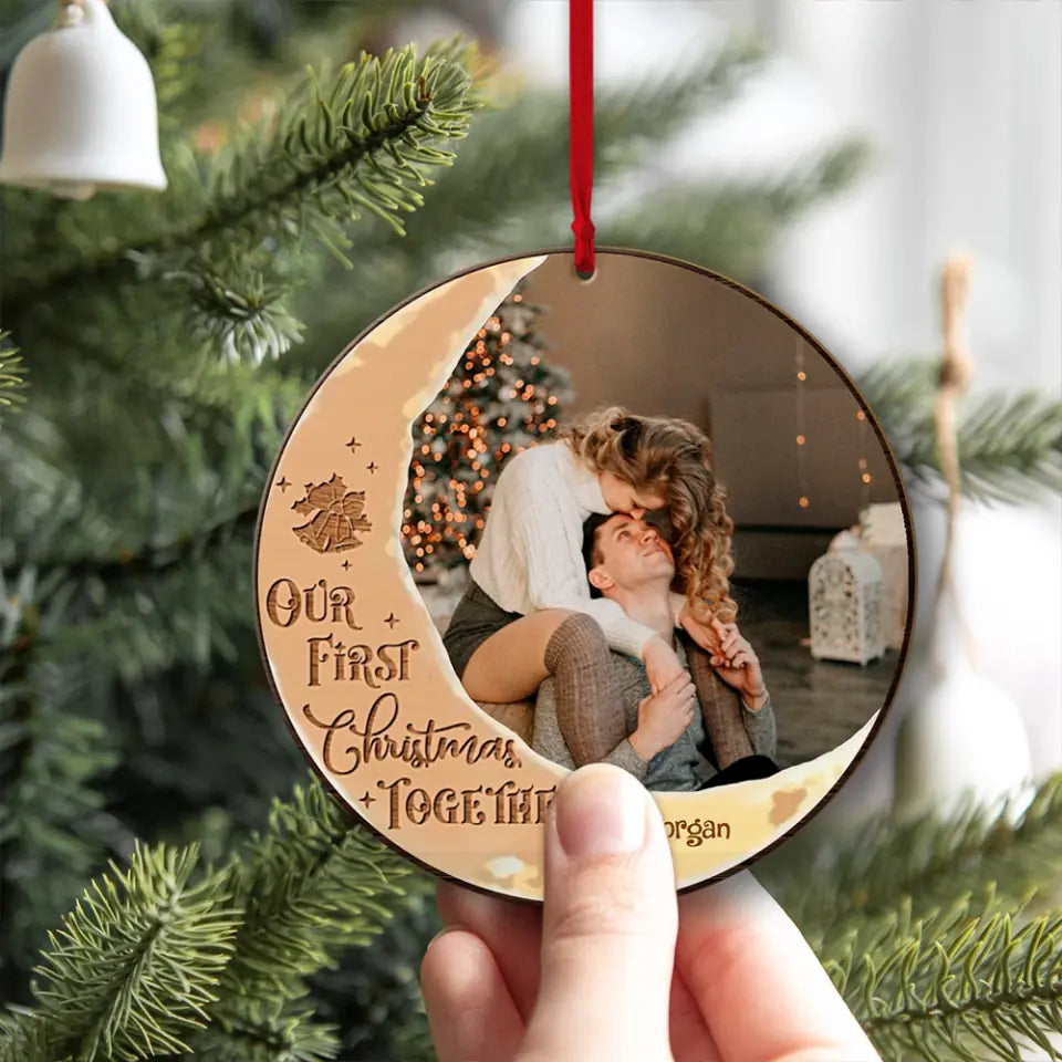 Our First Christmas Together Personalized Wooden Ornament 2 Side