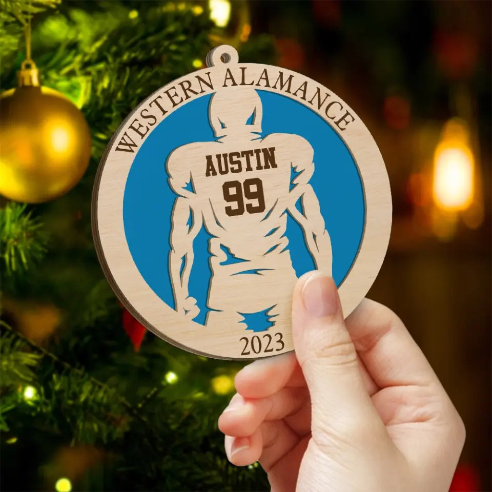 Football Spirit Personalized Wooden Football Ornament Gift For Football Lovers