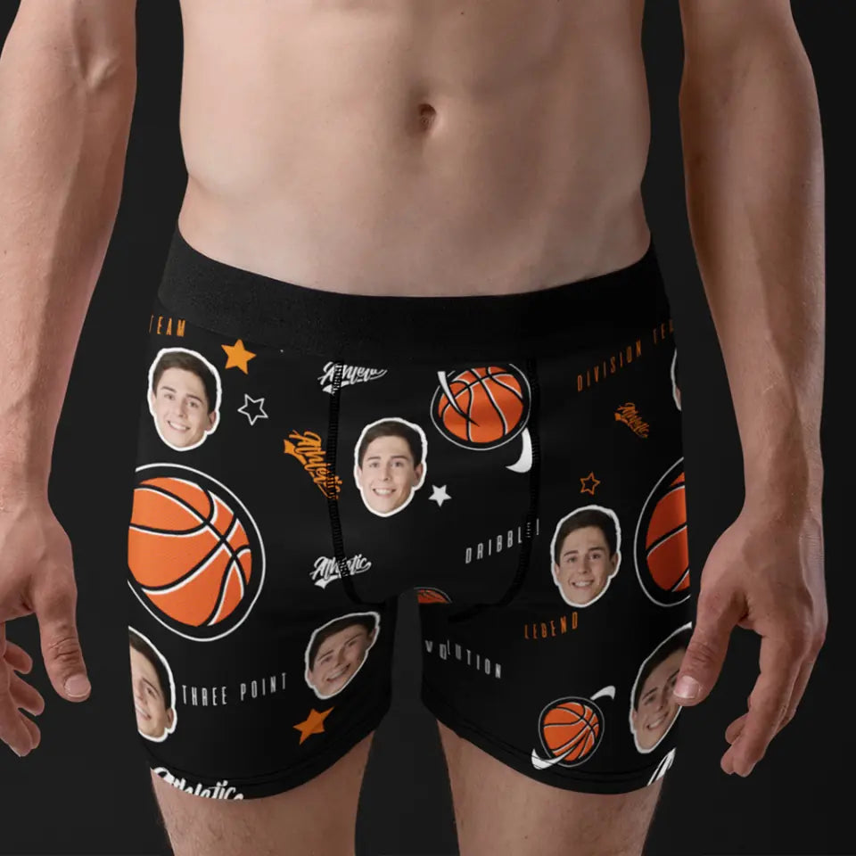 Personalized Basketball Pattern All-over Print Men&#39;s Boxer Briefs - Funny Gift For Basketball Lovers