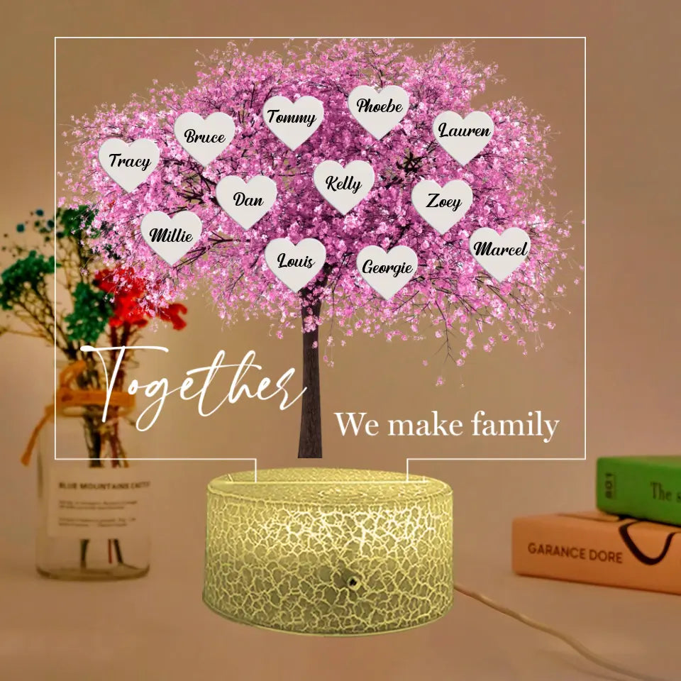 Together We Make Family Tree Custom 3D Light Gift For Family