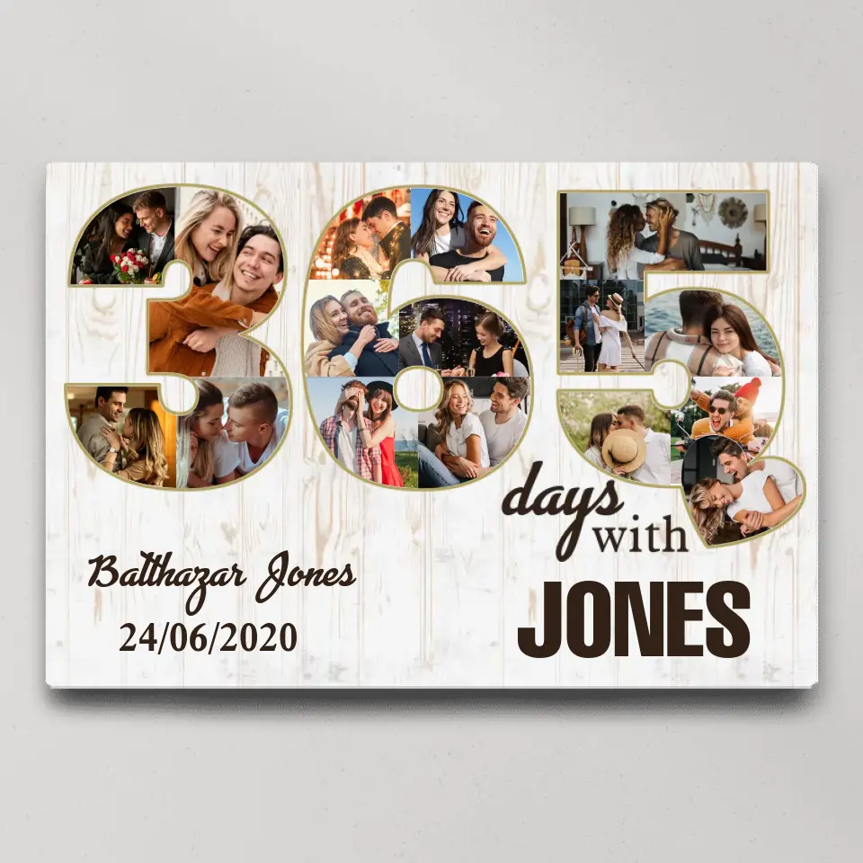 365 Days With My Love Custom Canvas Poster 1 Year Anniversary Gift For Boyfriend