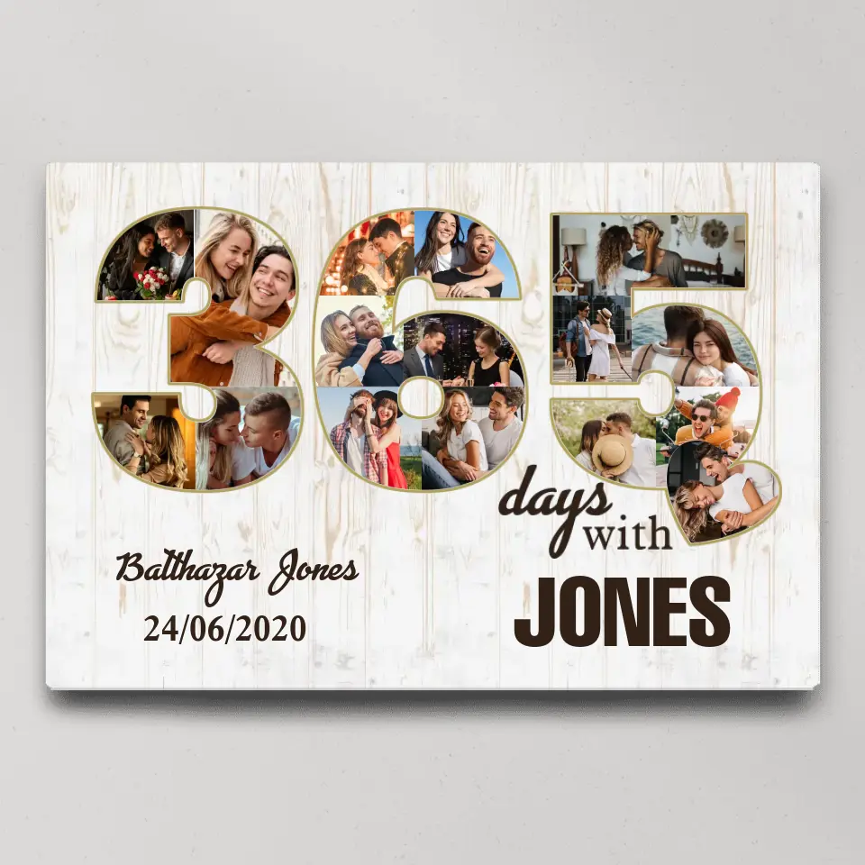 365 Days With My Love Custom Canvas Poster 1 Year Anniversary Gift For Boyfriend
